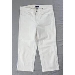 NYDJ Lift/Tuck Slimming 'Crop' Embellished Stretch Jeans. White, Women's Size 6